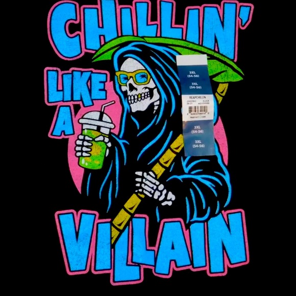 Chillin Reaper Men's Black Short Sleeve Graphic Tee - Picture 3 of 3